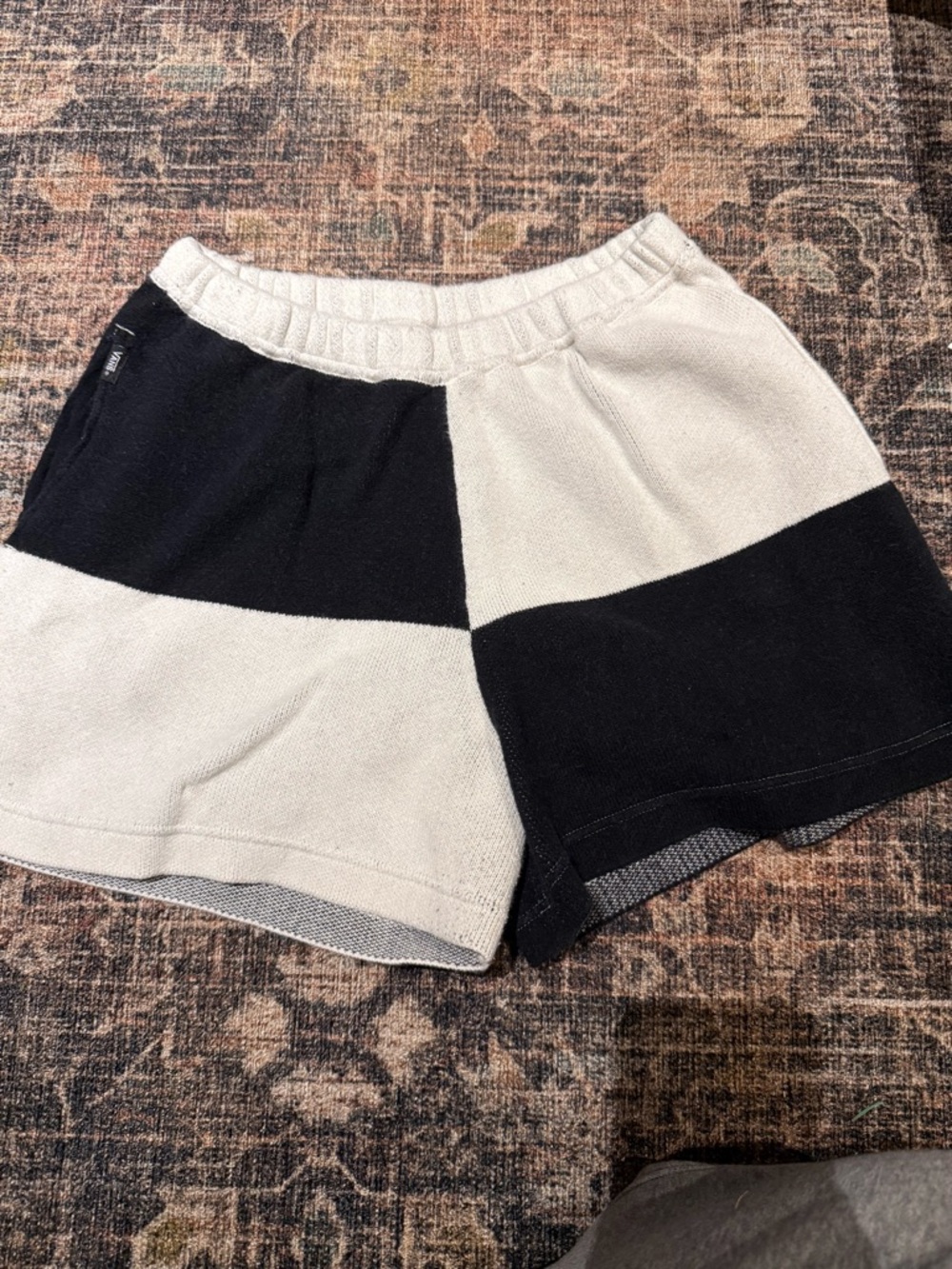 Vans Sweater Shorts Patchwork Black & White XS